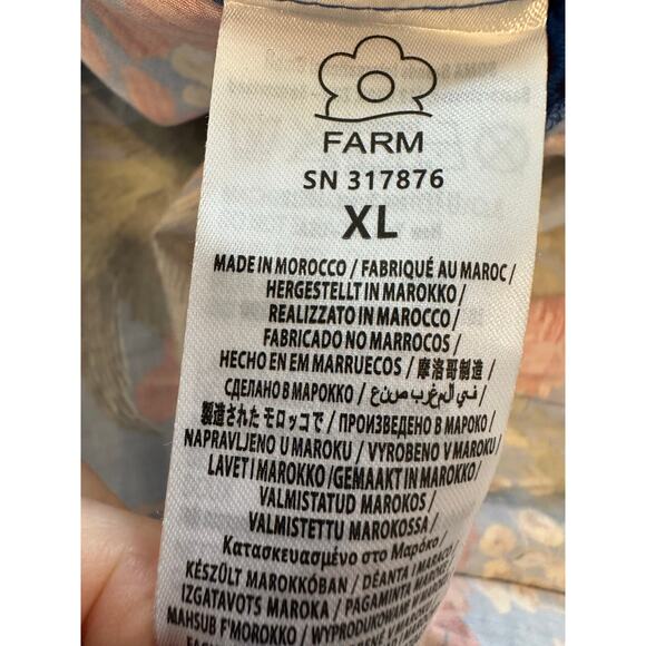 Farm Rio Stitched Garden Cotton Midi Dress Floral Cottagecore Boho Size XL - Picture 8 of 15